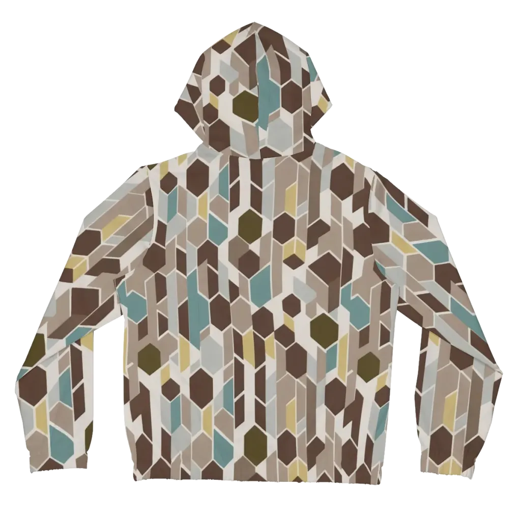 Cocoa Geometry on Women's Full-Zip Hoodie — Back