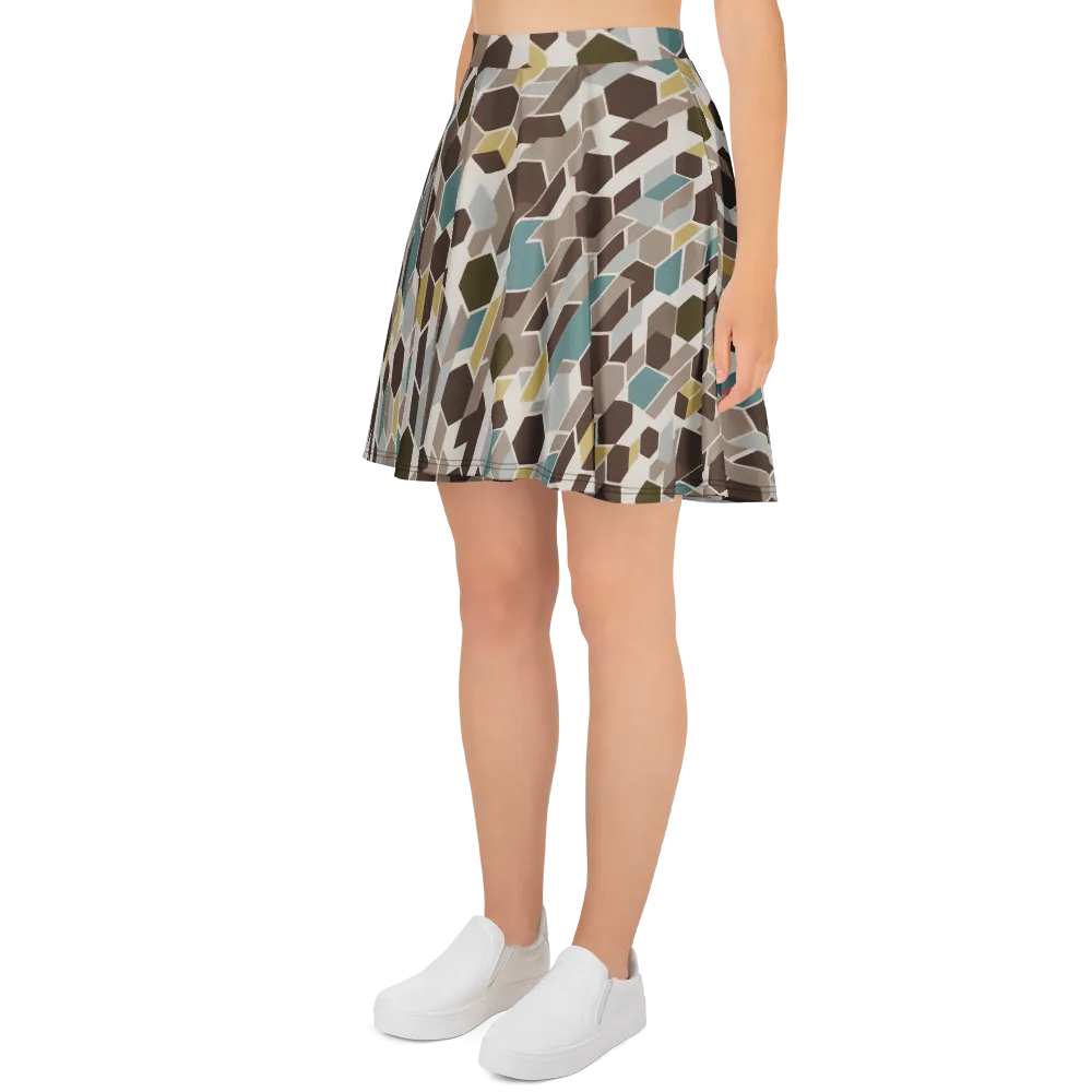 Cocoa Geometry on Skater Skirt — Left