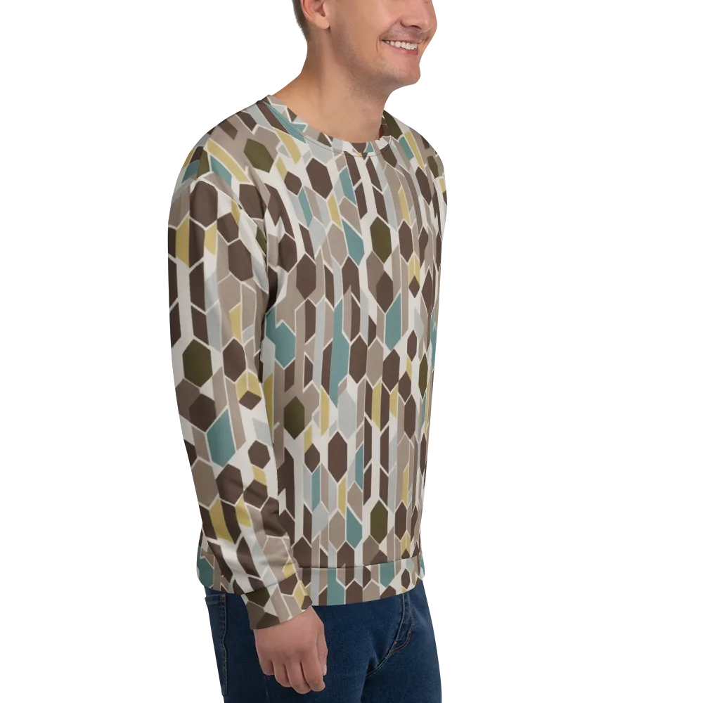 Cocoa Geometry on Sweatshirt — Right Front