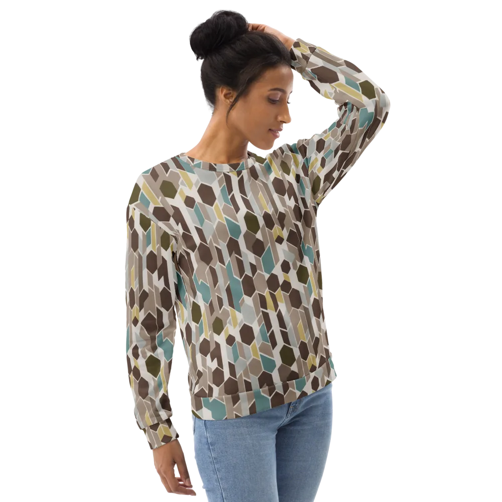Cocoa Geometry on Sweatshirt — Right Front