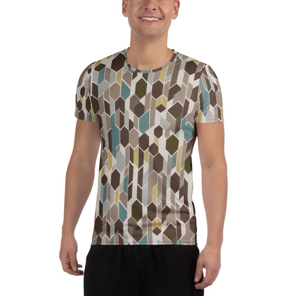 Cocoa Geometry on Men's Athletic T-Shirt — Front