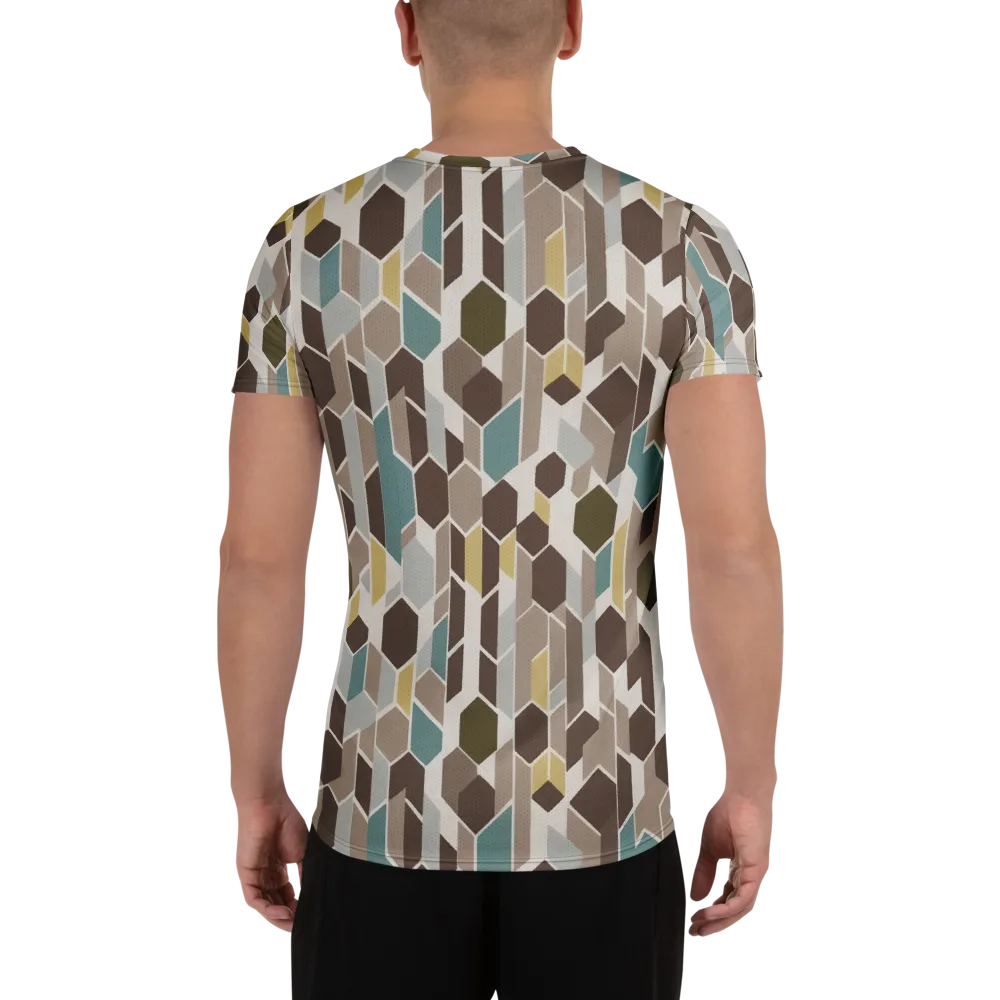 Cocoa Geometry on Men's Athletic T-Shirt — Back