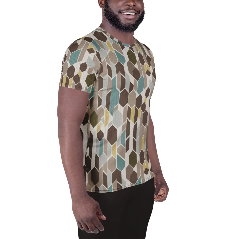 Cocoa Geometry on Men's Athletic T-Shirt — Right