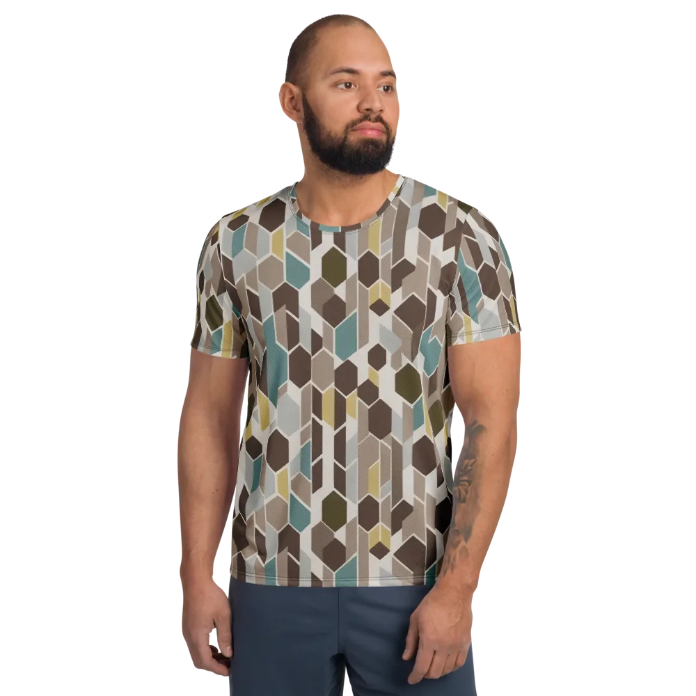 Cocoa Geometry on Men's Athletic T-Shirt — Front