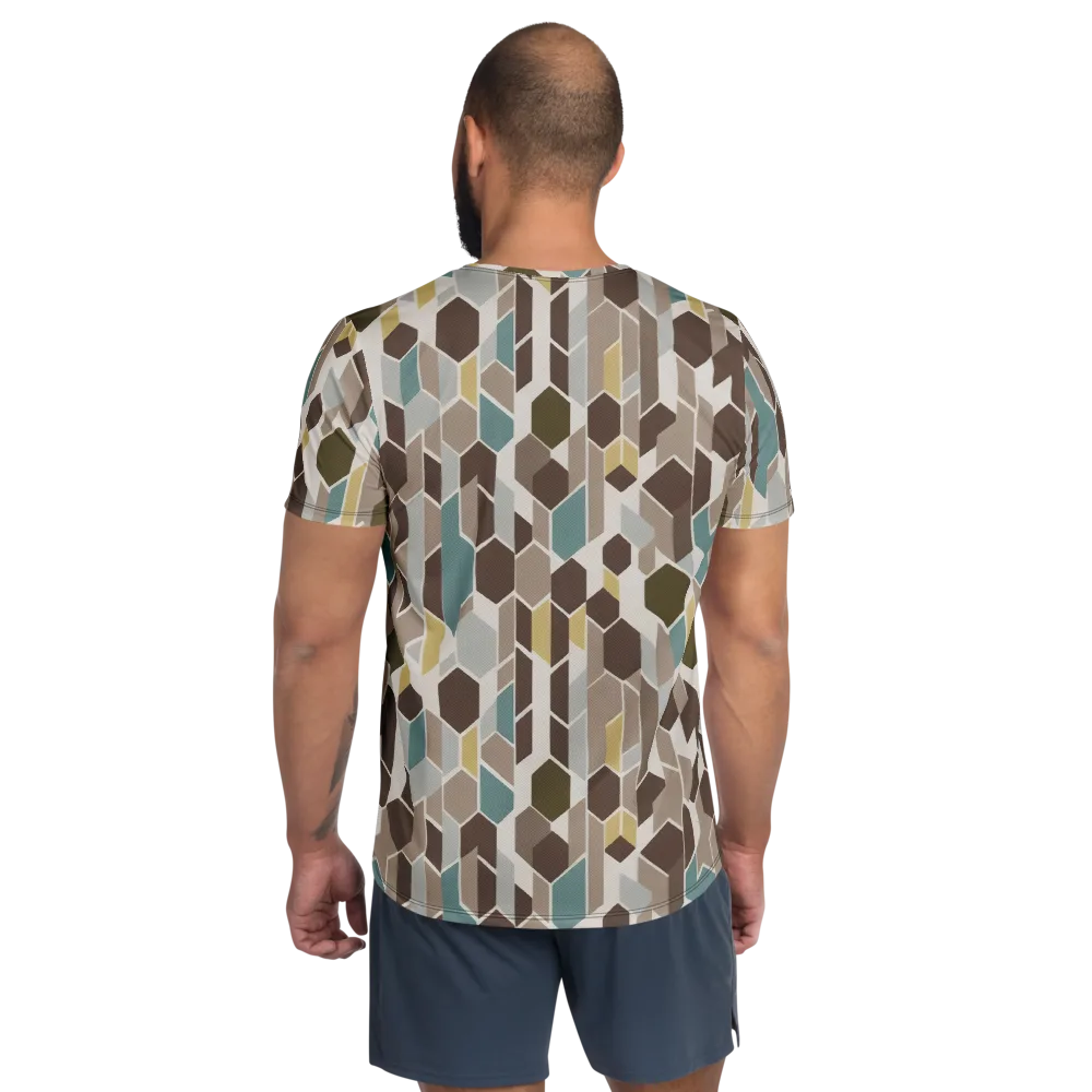 Cocoa Geometry on Men's Athletic T-Shirt — Back