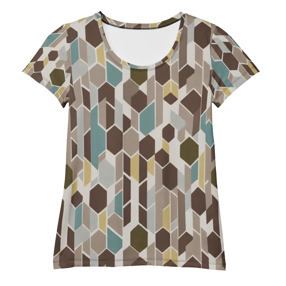 Cocoa Geometry on Women's Athletic T-Shirt — Front