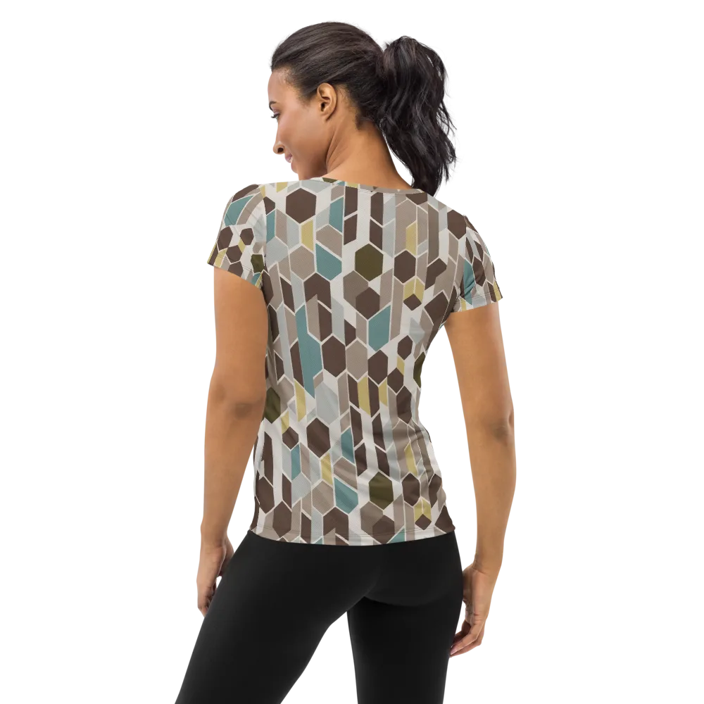 Cocoa Geometry on Women's Athletic T-Shirt — Back