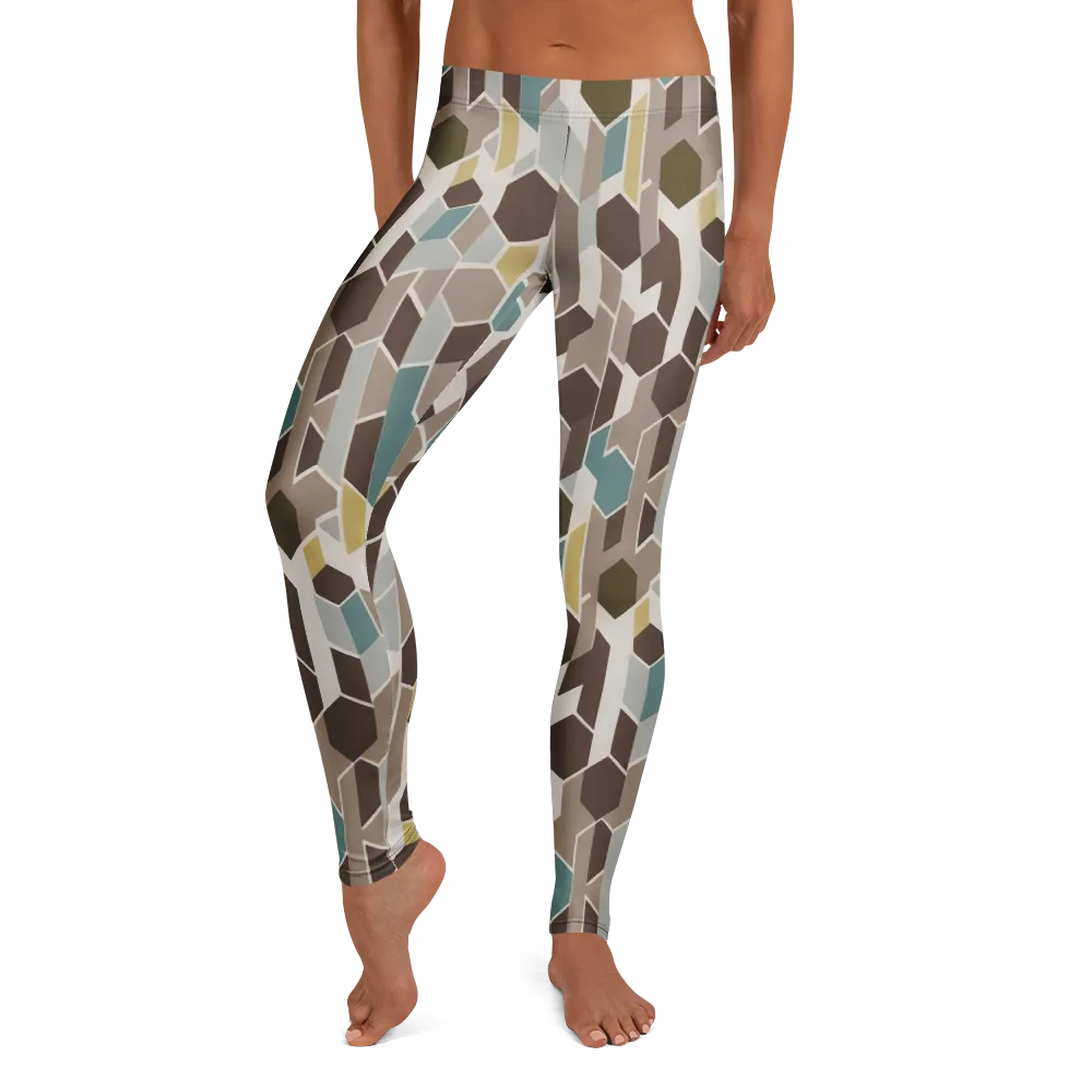 Cocoa Geometry on Leggings — Front