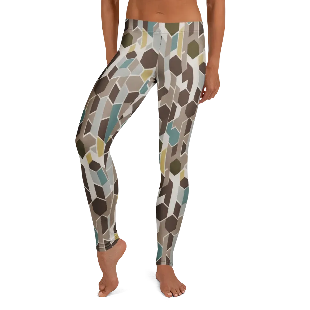 Cocoa Geometry on Leggings — Front