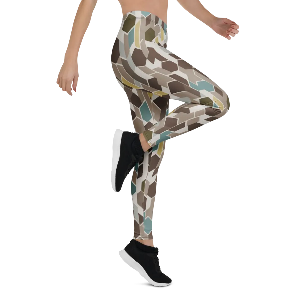 Cocoa Geometry on Leggings — Right