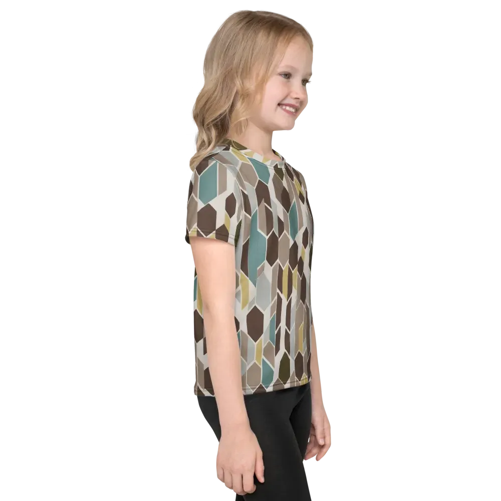 Cocoa Geometry on Kids Crew Neck T-Shirt — Right