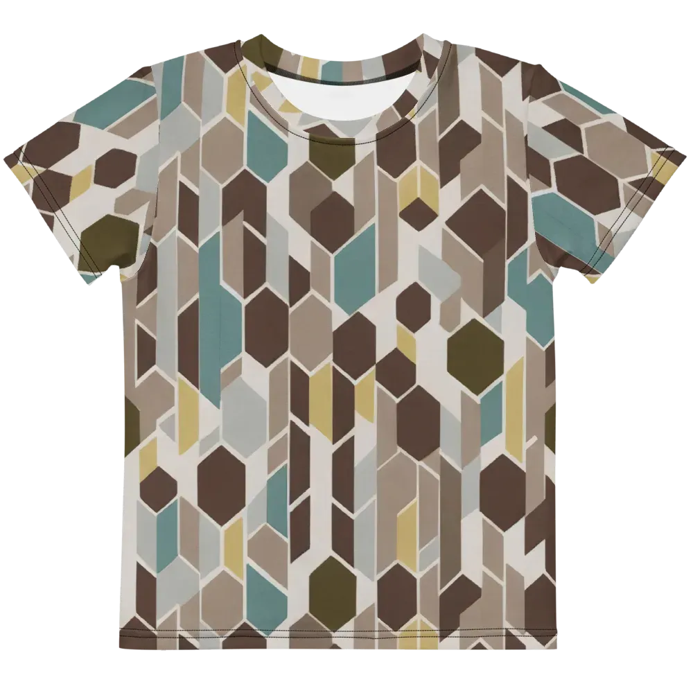 Cocoa Geometry on Kids Crew Neck T-Shirt — Front