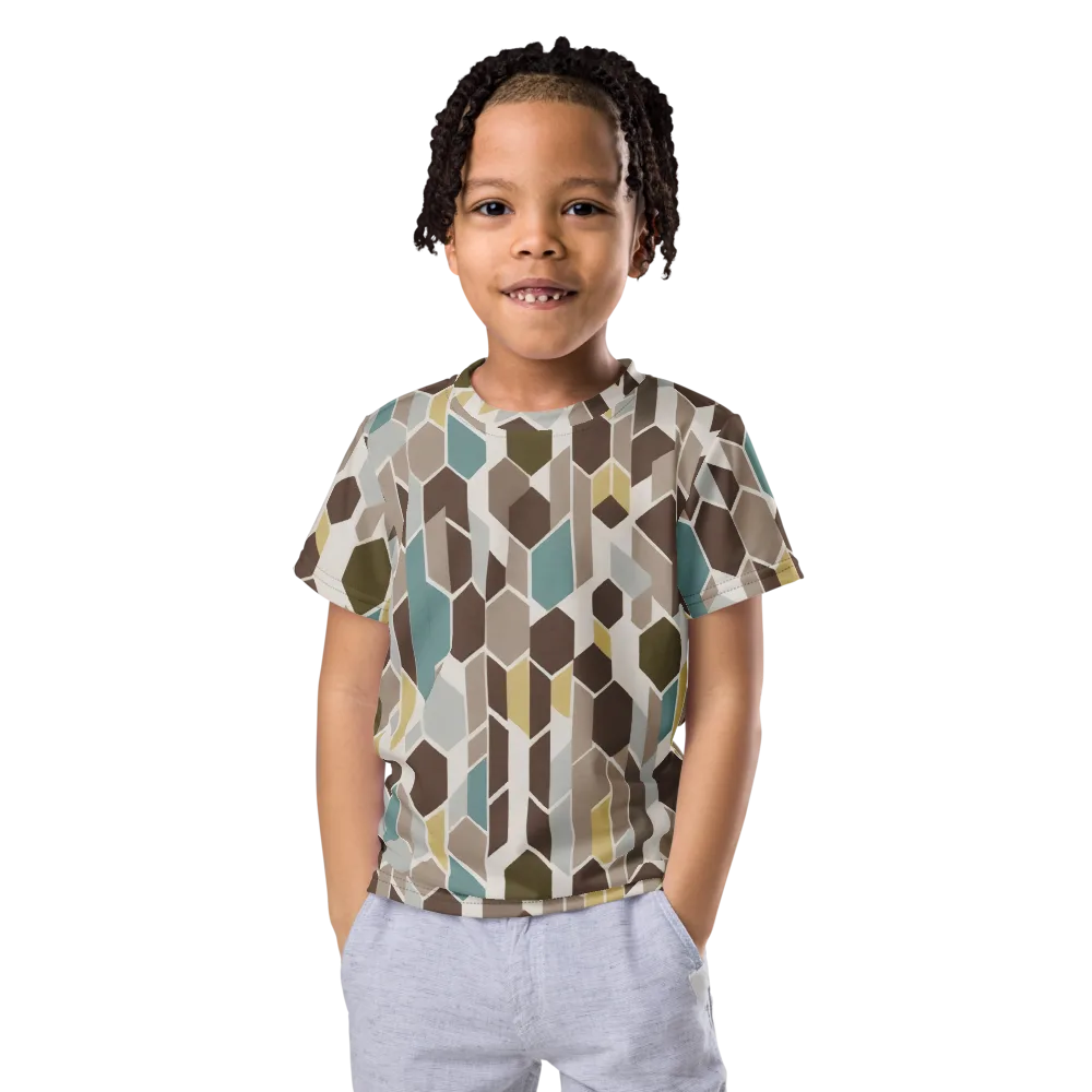 Cocoa Geometry on Kids Crew Neck T-Shirt — Front