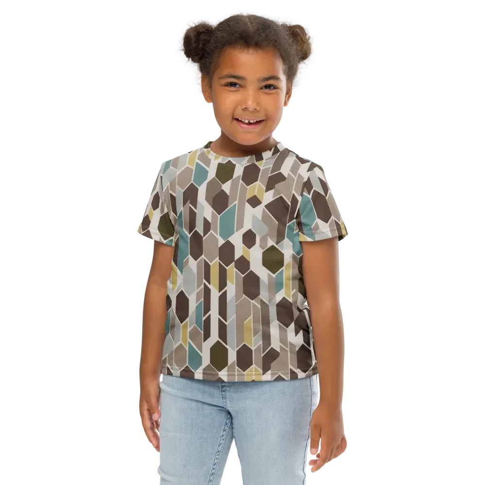 Cocoa Geometry on Kids Crew Neck T-Shirt — Front