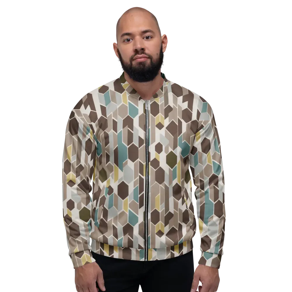 Cocoa Geometry on Bomber Jacket — Front
