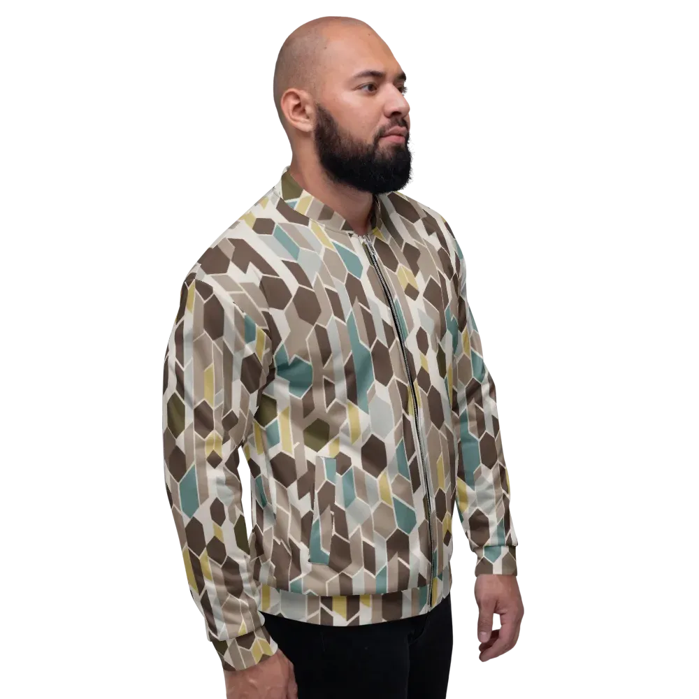 Cocoa Geometry on Bomber Jacket — Right