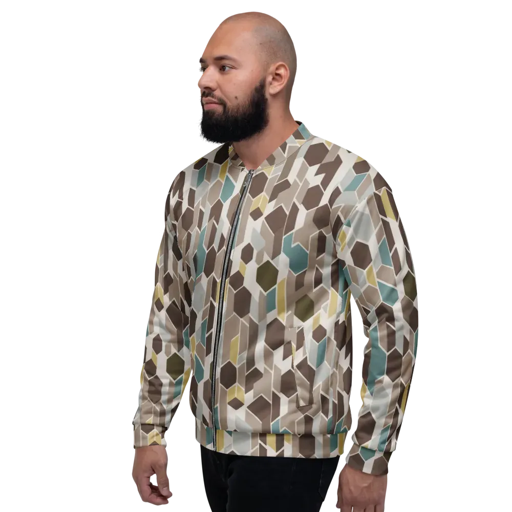 Cocoa Geometry on Bomber Jacket — Left
