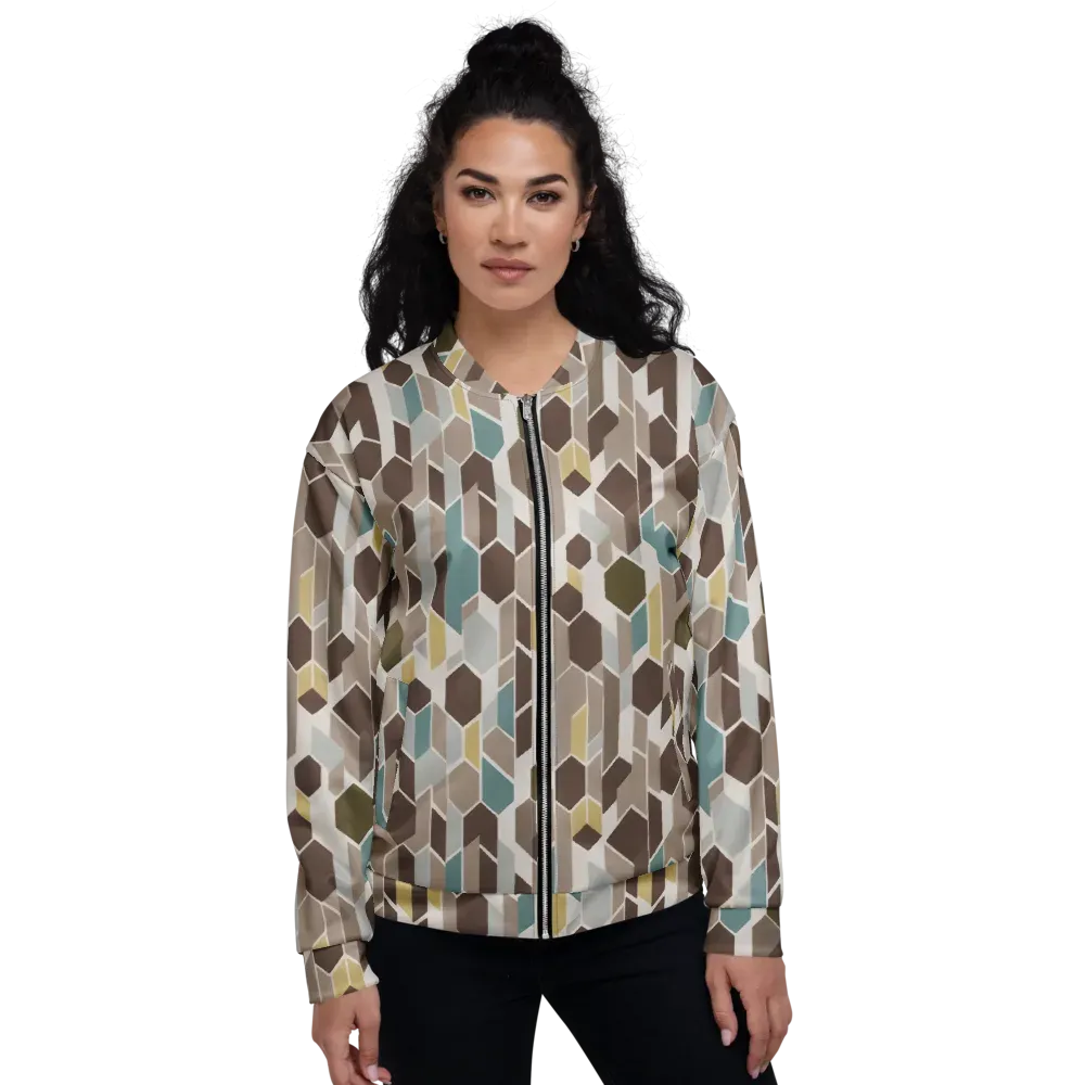 Cocoa Geometry on Bomber Jacket — Front