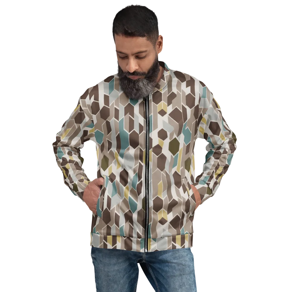 Cocoa Geometry on Bomber Jacket — Front