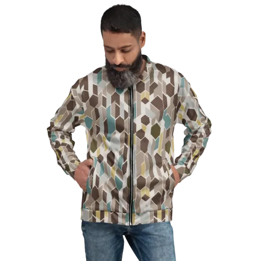 Cocoa Geometry on a Bomber Jacket