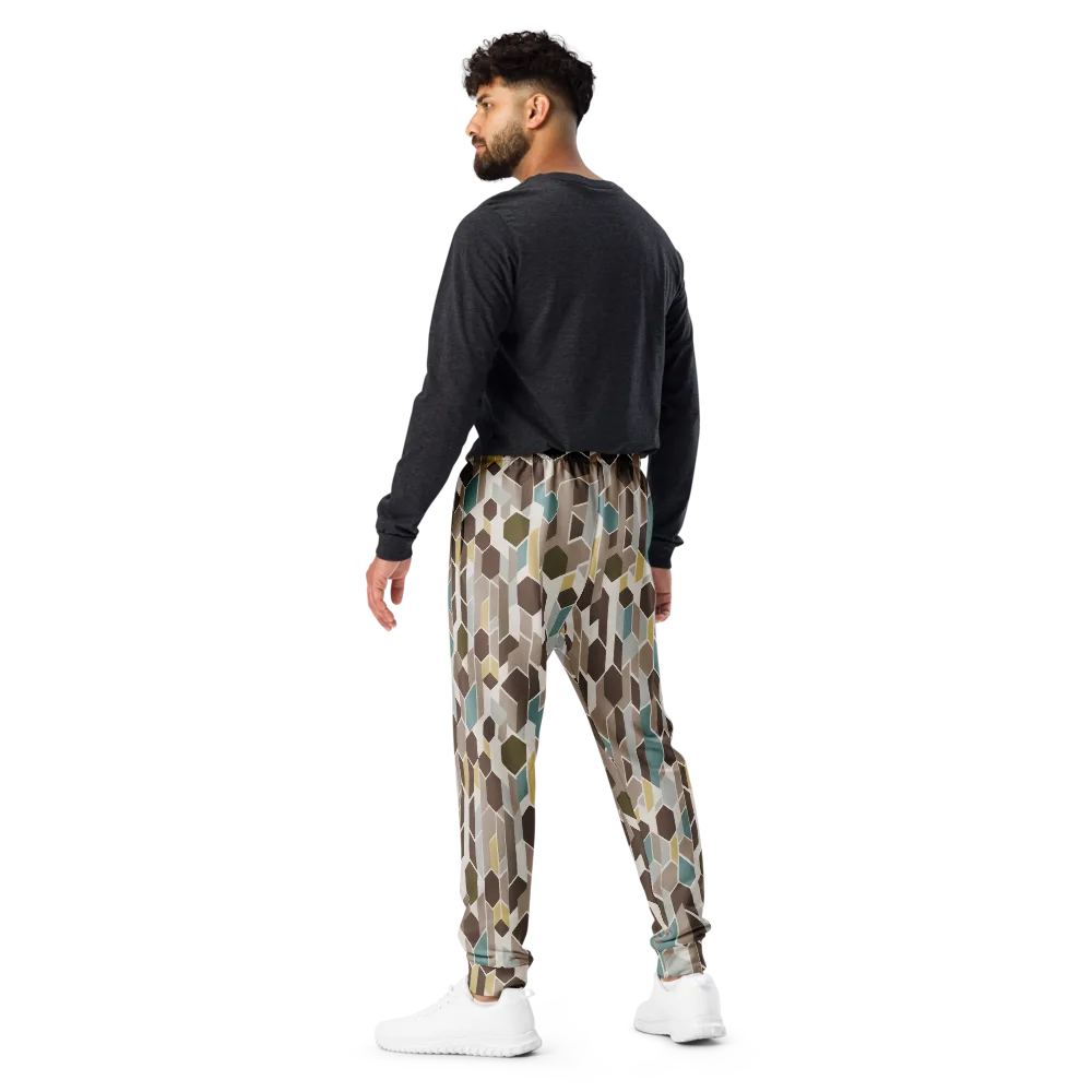 Cocoa Geometry on Men's Joggers — Back