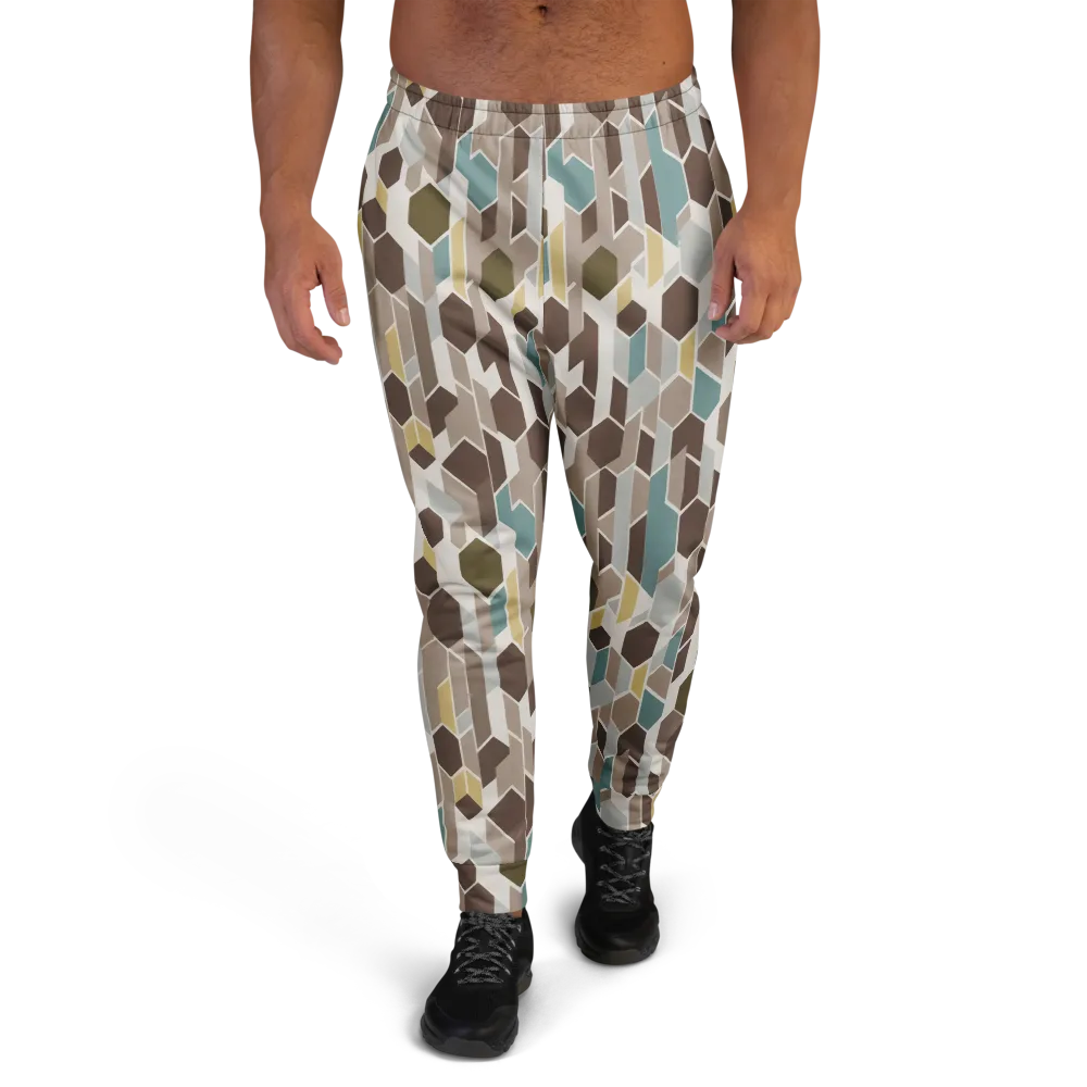 Cocoa Geometry on Men's Joggers — Front