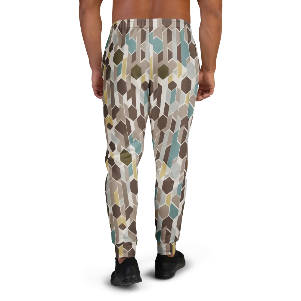 Cocoa Geometry on Men's Joggers — Back