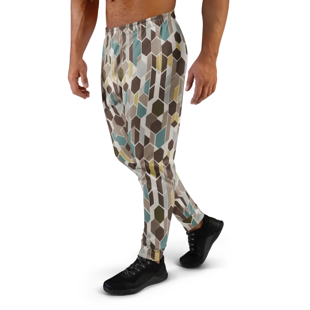 Cocoa Geometry on Men's Joggers — Left