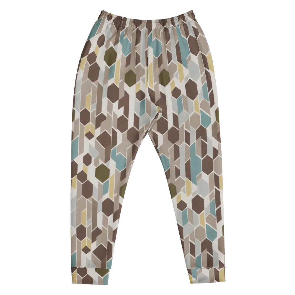 Cocoa Geometry on Men's Joggers — Front
