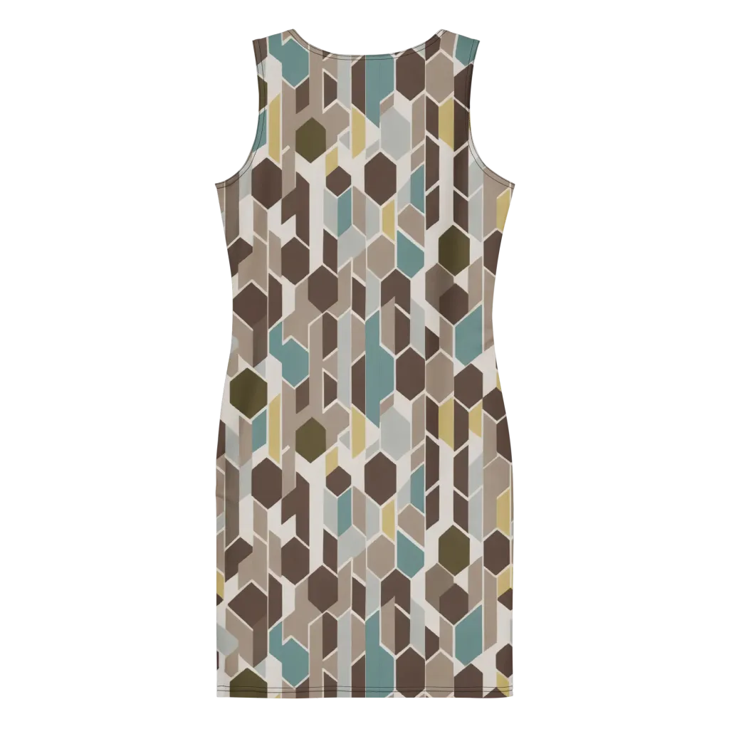 Cocoa Geometry on Bodycon Dress — Back