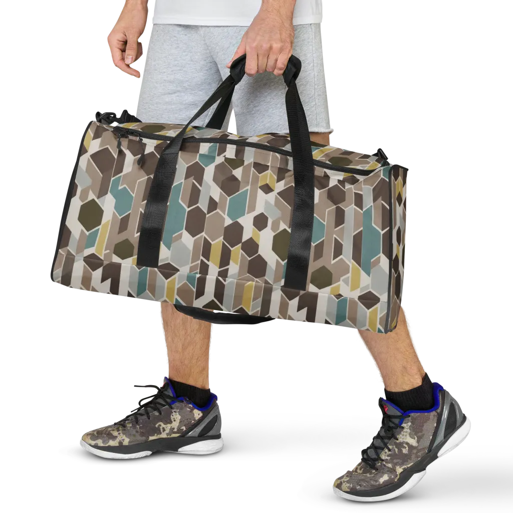 Cocoa Geometry on Duffle Bag — Front