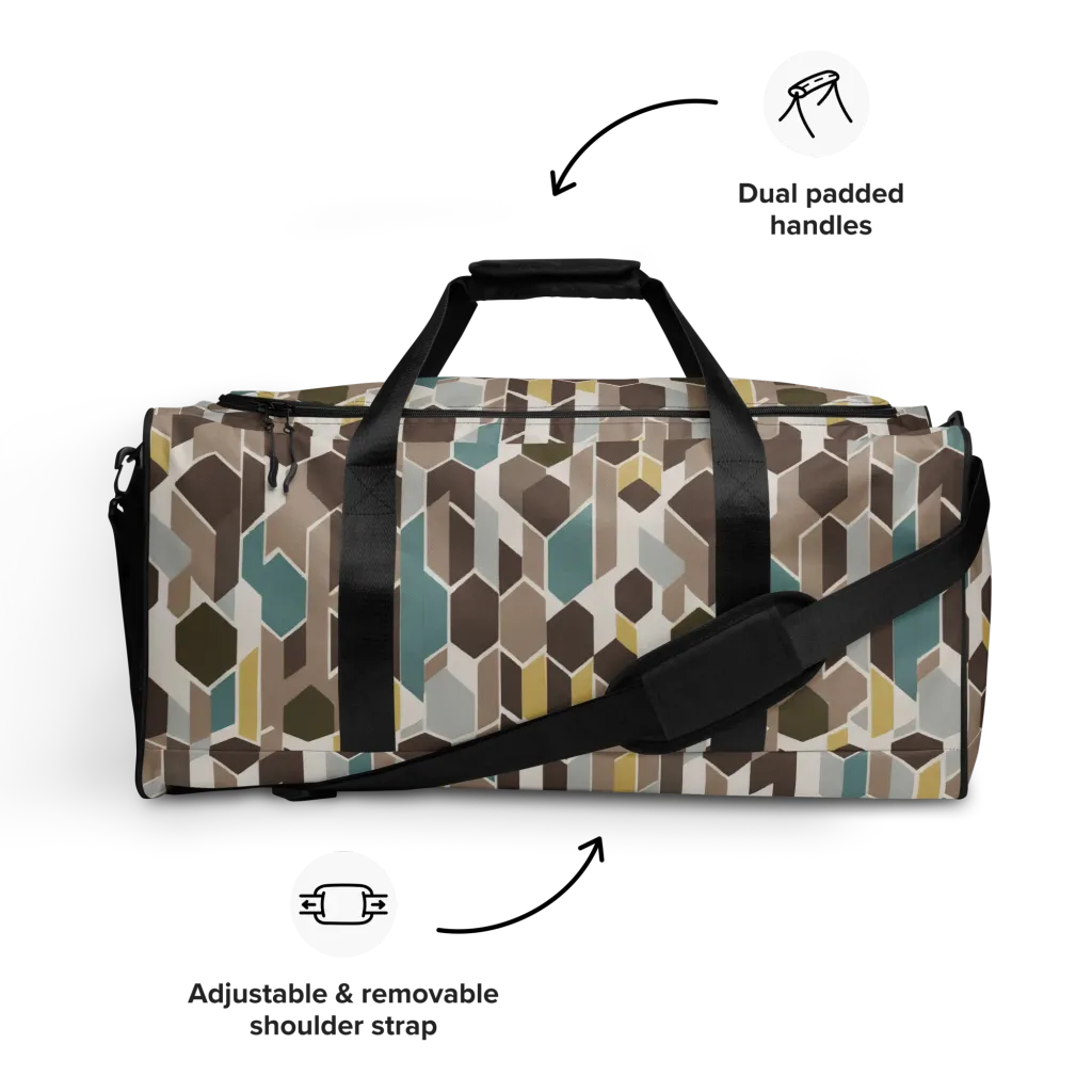 Cocoa Geometry on Duffle Bag — Front