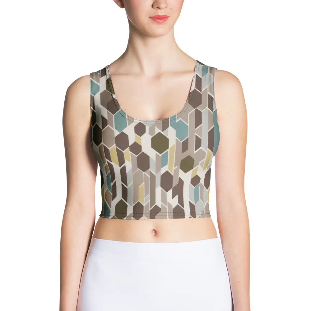 Cocoa Geometry on Crop Top — Front