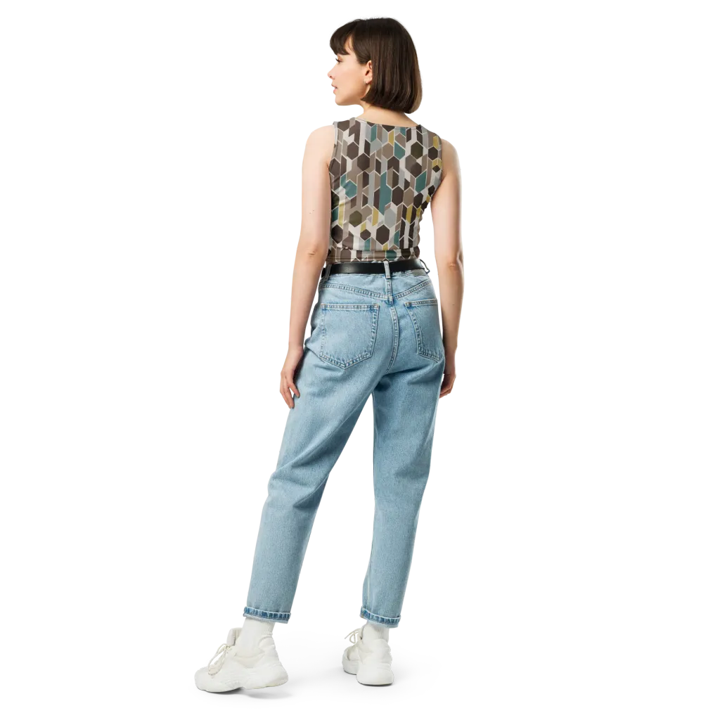 Cocoa Geometry on Crop Top — Back