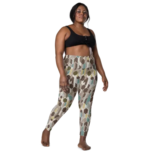 Cocoa Geometry on a Leggings with Pockets