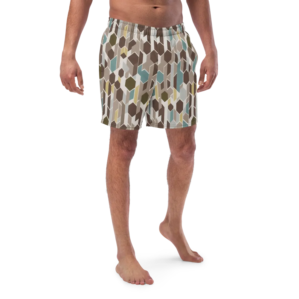 Cocoa Geometry on Swim Trunks — Front