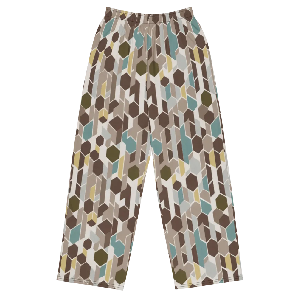 Cocoa Geometry on Wide-Leg Pants — Front
