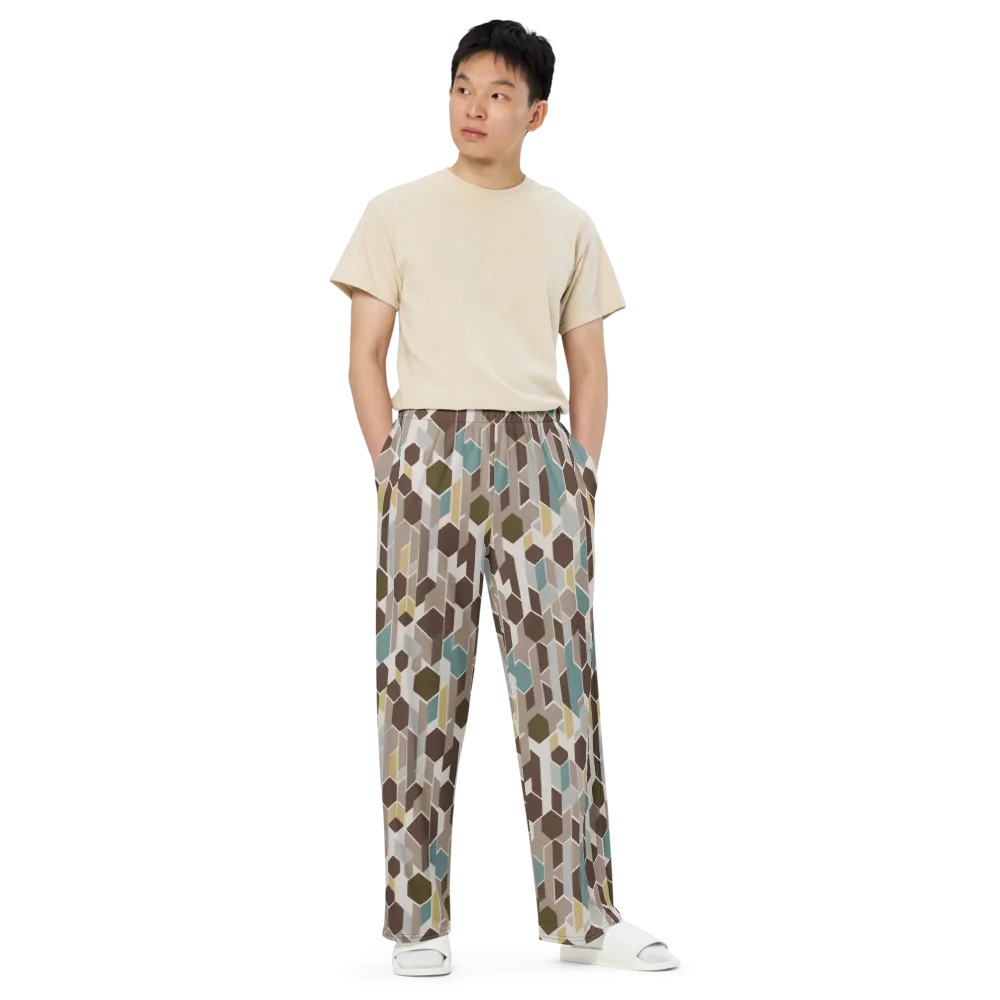 Cocoa Geometry on Wide-Leg Pants — Front