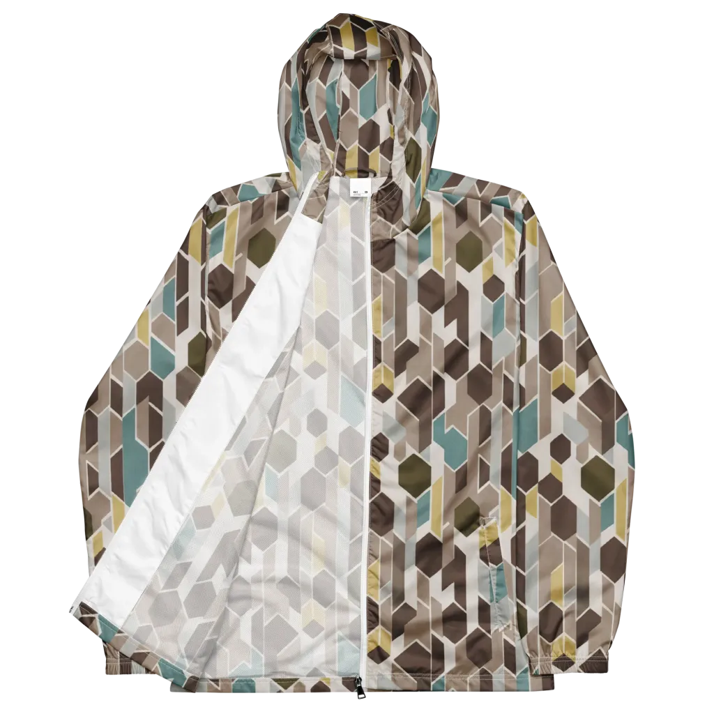 Cocoa Geometry on Men's Windbreaker — Front