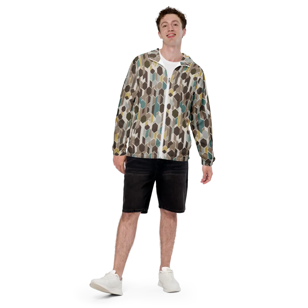 Cocoa Geometry on Men's Windbreaker — Front