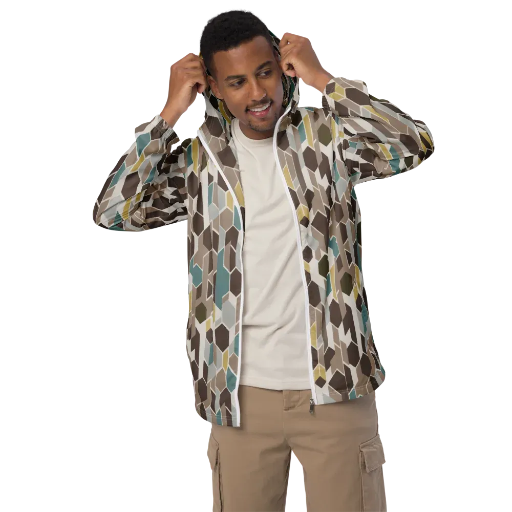 Cocoa Geometry on Men's Windbreaker — Front