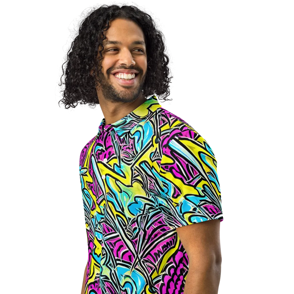 Future Safari on Men's Slim Fit Polo Shirt — Left Front