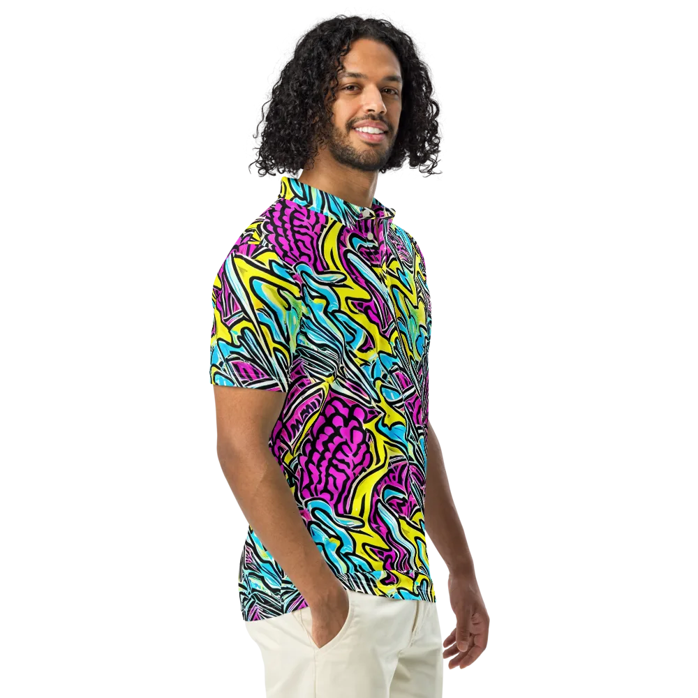 Future Safari on Men's Slim Fit Polo Shirt — Right Front