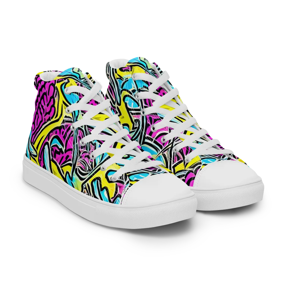 Future Safari on Men's High Top Canvas Shoes — Right Front