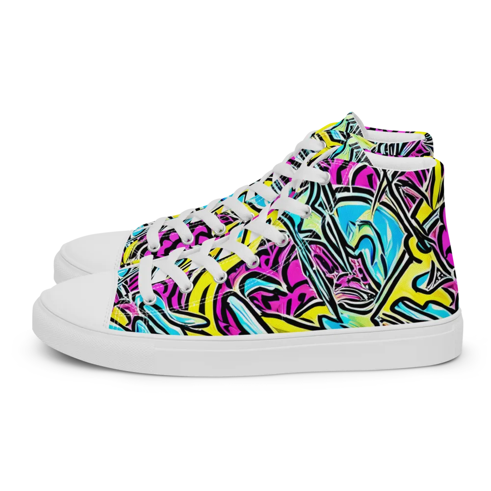 Future Safari on Men's High Top Canvas Shoes — Left