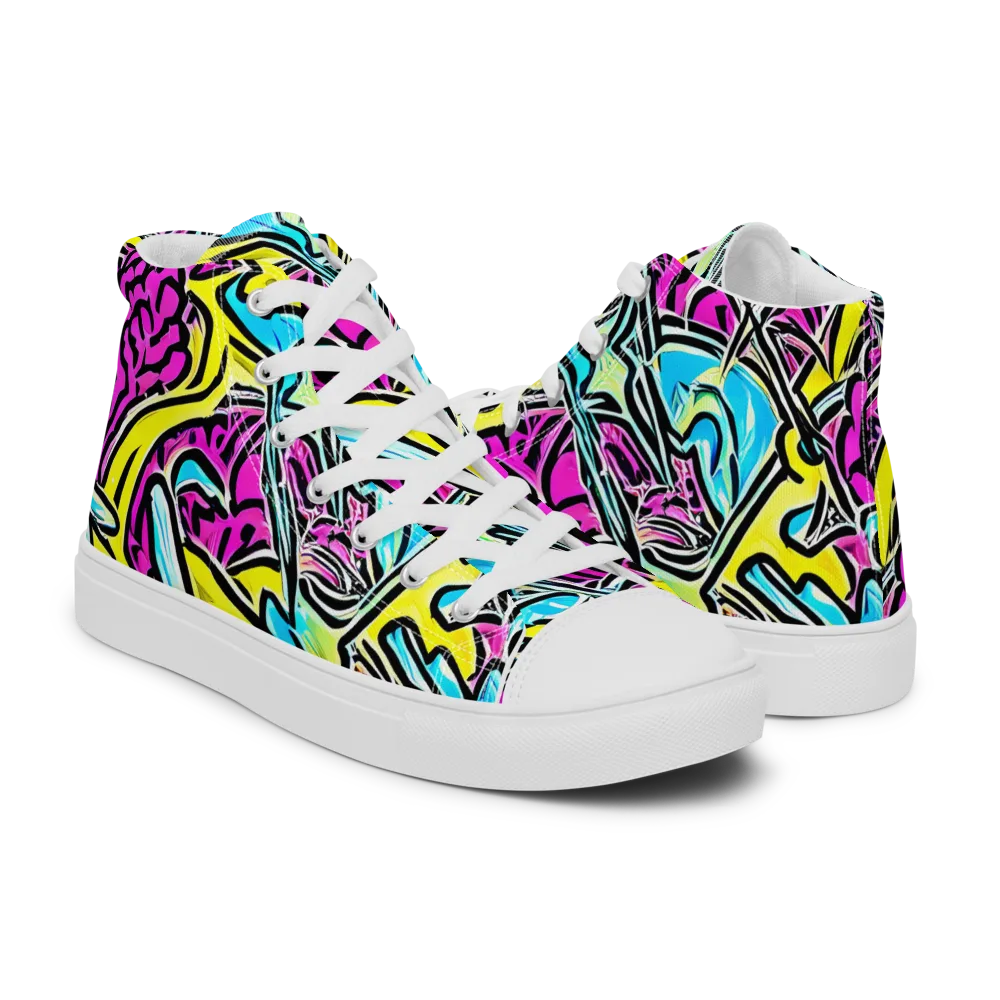 Future Safari on Men's High Top Canvas Shoes — Right