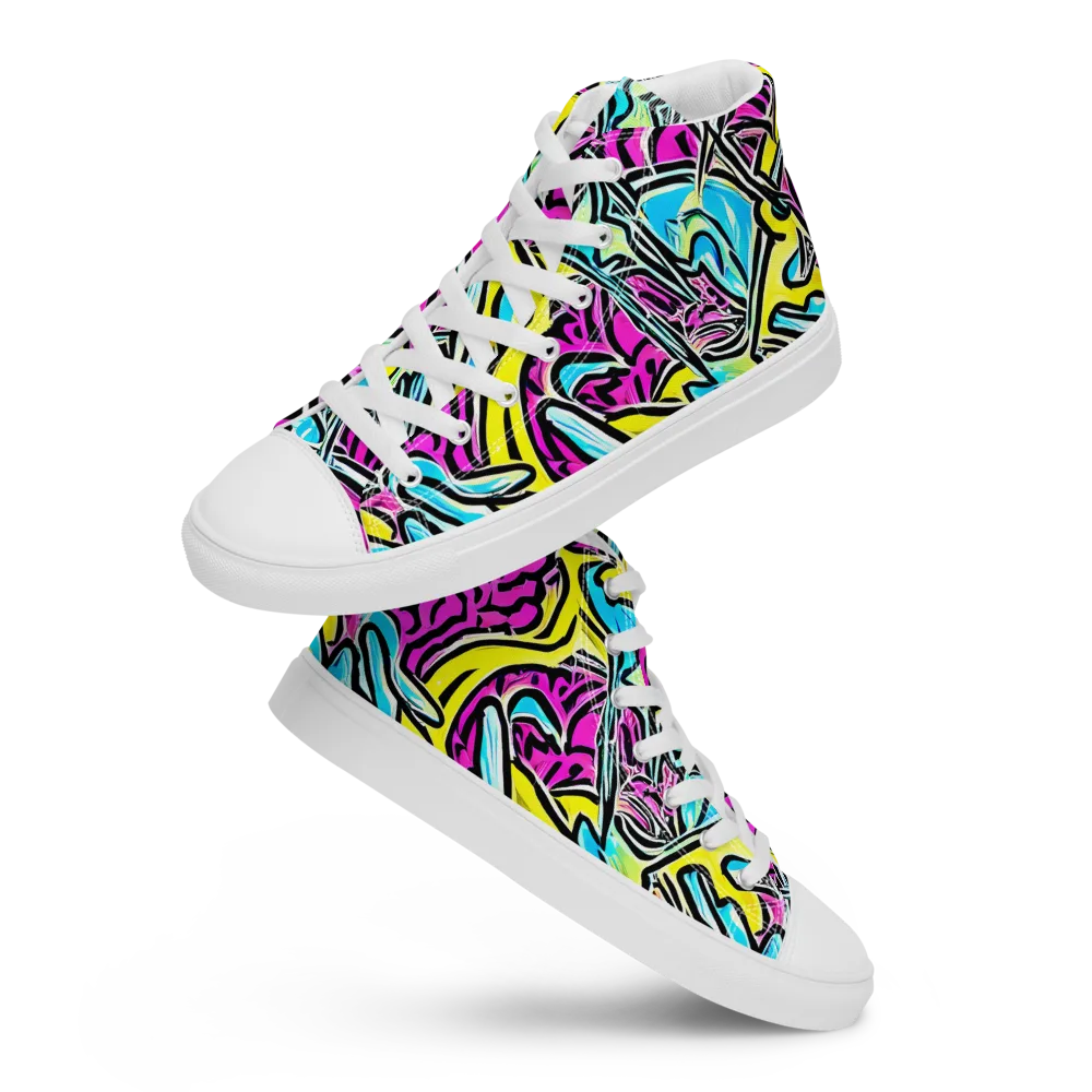 Future Safari on Men's High Top Canvas Shoes — Front