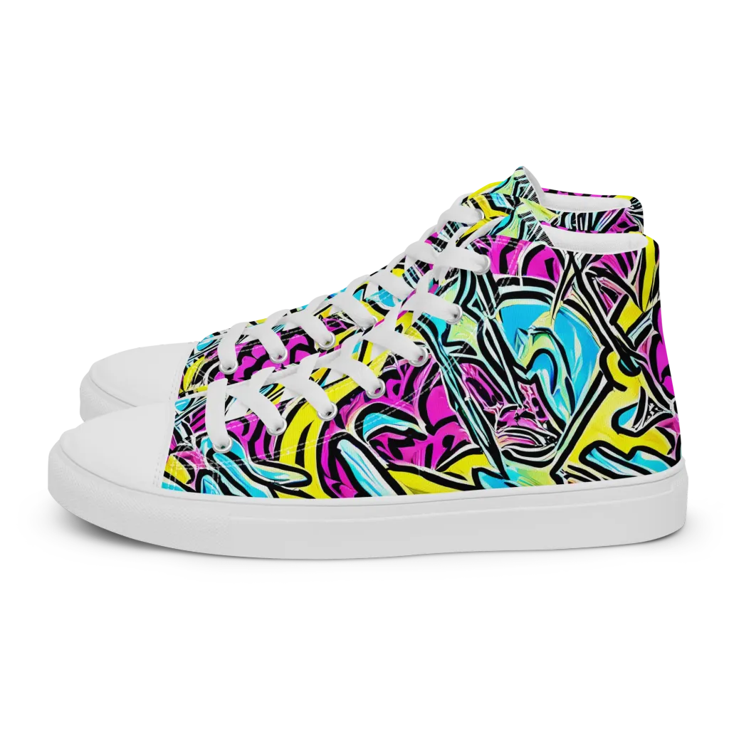 Future Safari on Women's High Top Canvas Shoes — Left