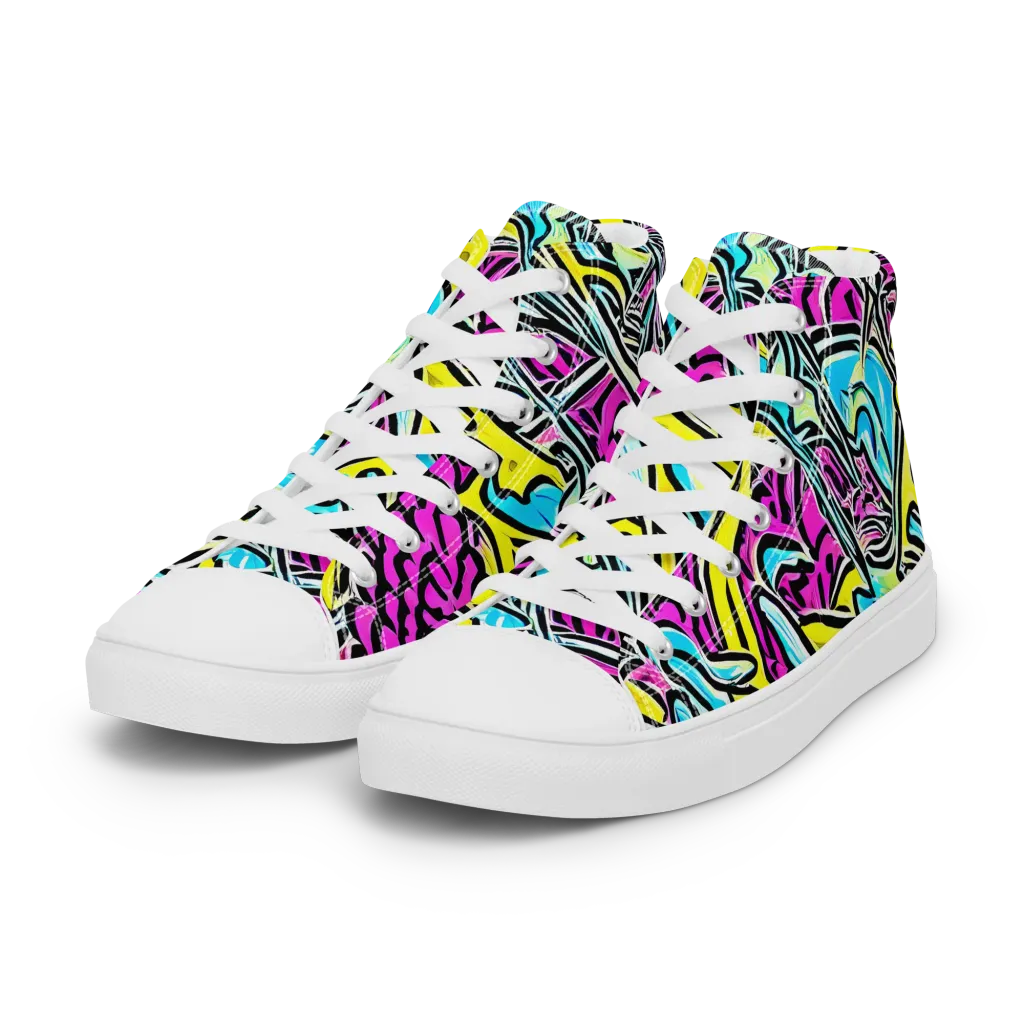 Future Safari on Women's High Top Canvas Shoes — Left Front