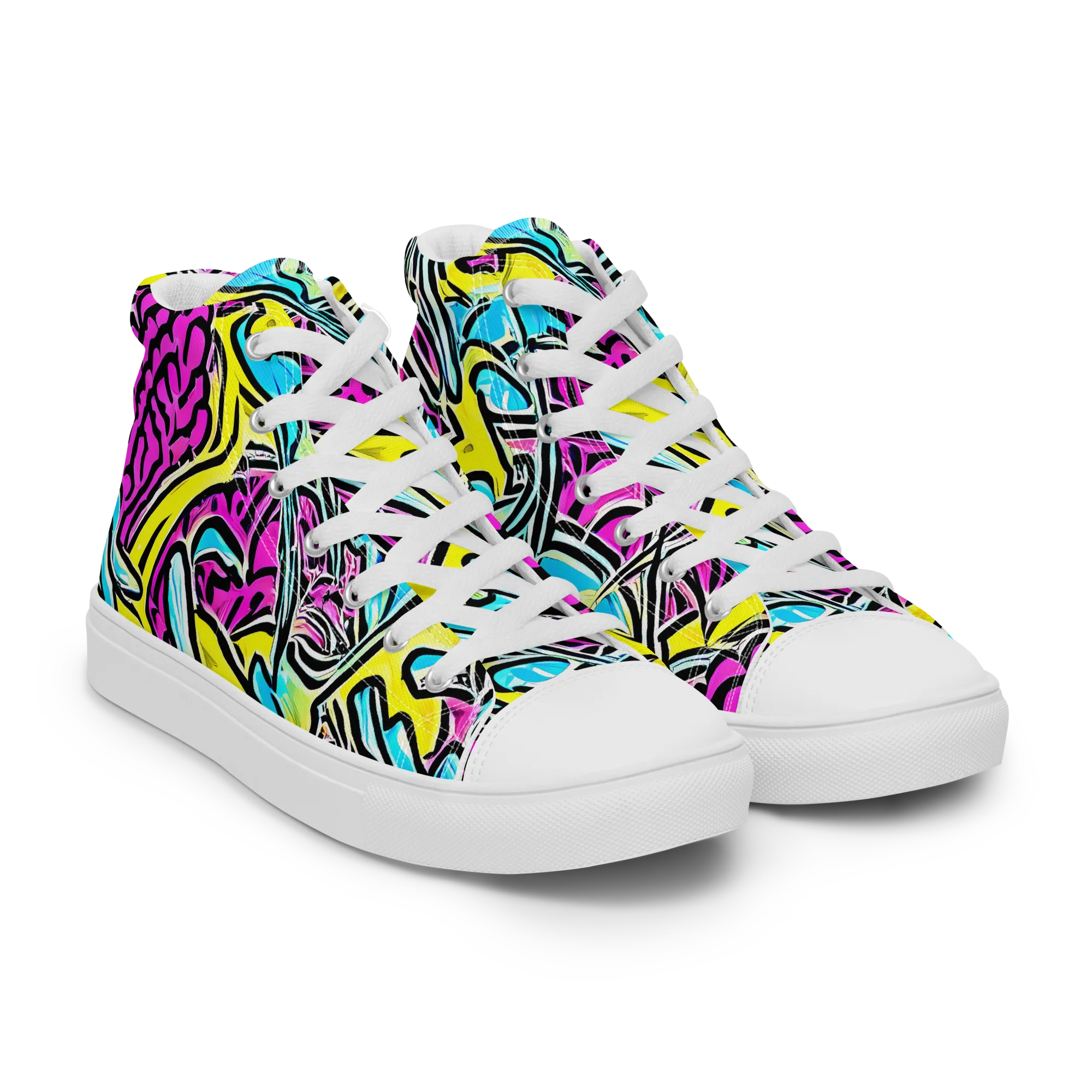 Future Safari on Women's High Top Canvas Shoes — Right Front